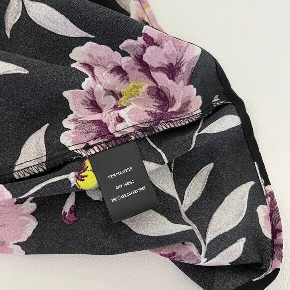 Torrid Harper Womens Tunic Top Size 2X Black Purple Floral V-Neck 3/4 Sleeve - Picture 5 of 10